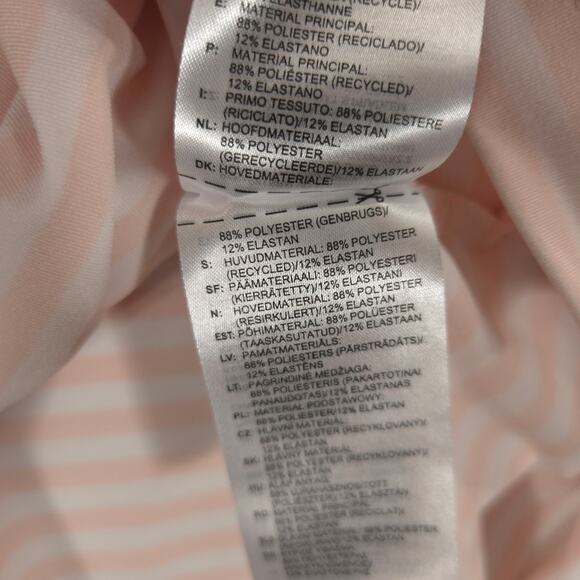 Adidas Adipure Polo Mens Large Pink Striped Performance Short Sleeve Golf Shirt - Picture 11 of 11